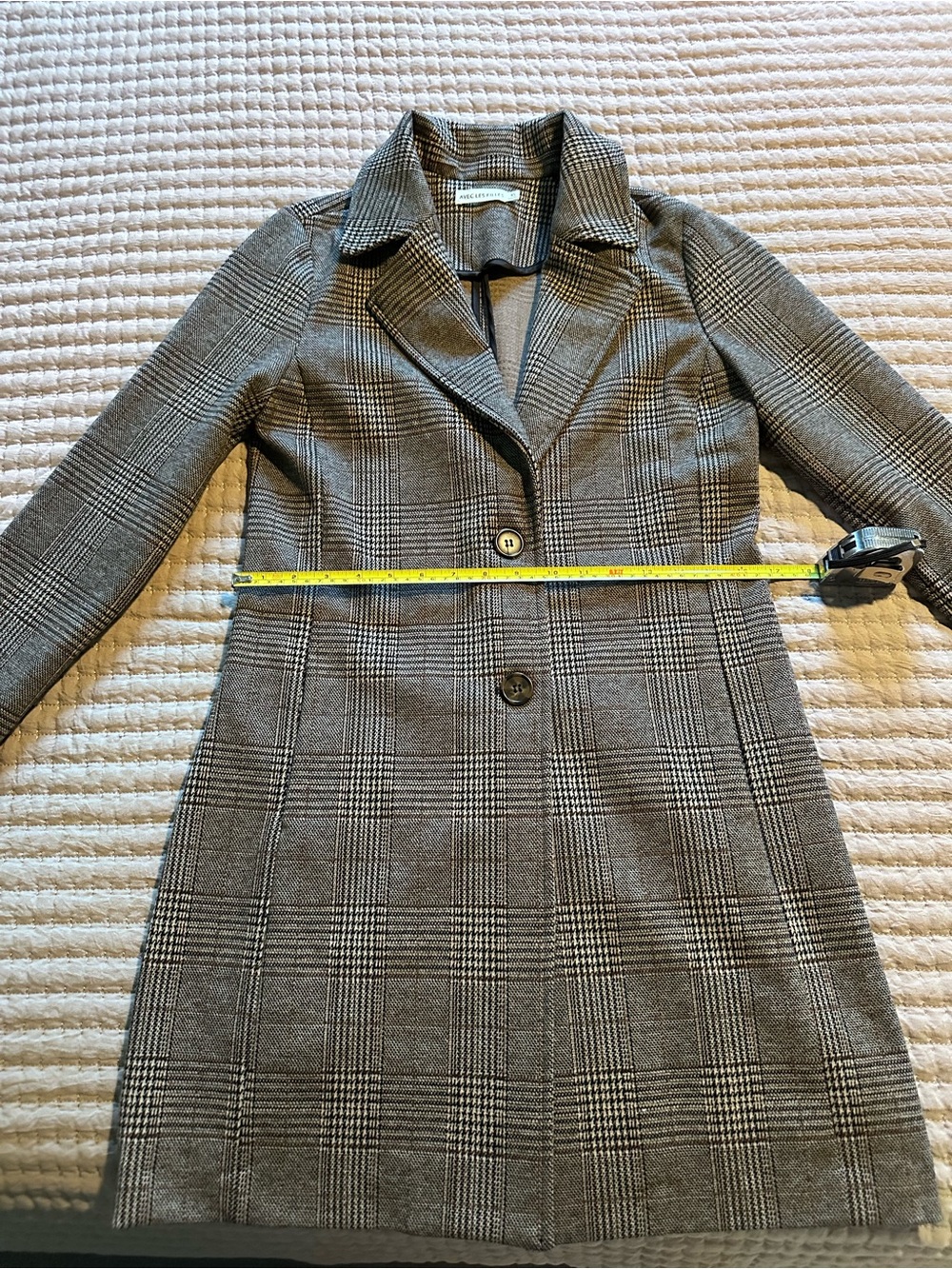 Avec Les Filles Anthropologie Plaid Longline Blazer XS Academia - Picture 8 of 10